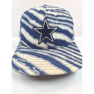 Vintage Dallas Cowboys Zubaz AJD Snapback Hat Blue Zebra Stripe Star Made in USA